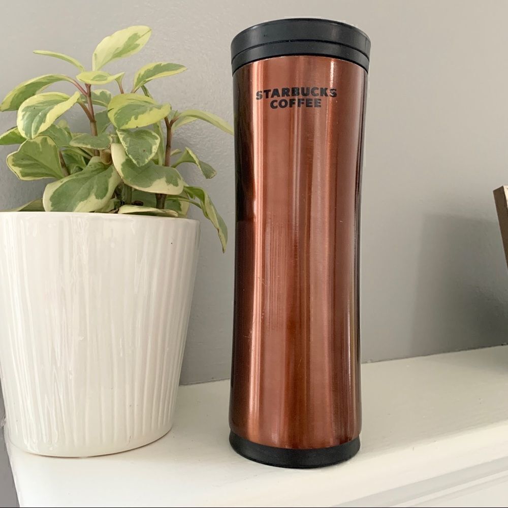 Starbucks 2009 Bronze Stainless Steel Tumbler 16 oz Grande Travel Coffee Cup
